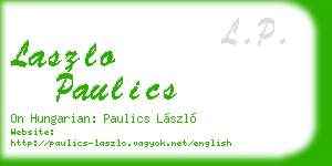 laszlo paulics business card