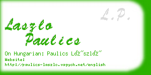 laszlo paulics business card